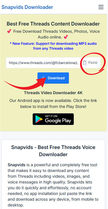 在Android上粘贴链接并下载