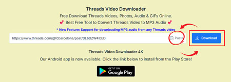 步骤2：粘贴Threads帖子链接