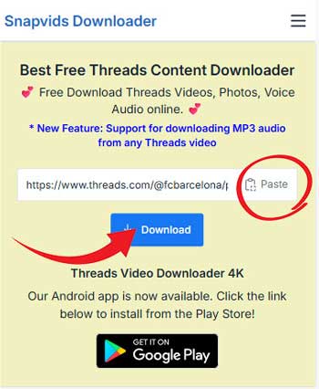 Bước 3: Tải xuống video Threads của bạn