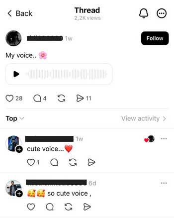 Passaggio 1: trova il contenuto audio di Threads